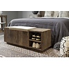 Houten Bedbak/Kist | Linnen Zitting | H45 x B120 x D40 cm