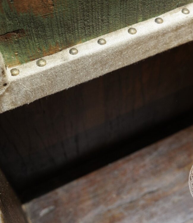 Be-Uniq Houten Bedbak/Kist | Linnen Zitting | H45 x B120 x D40 cm