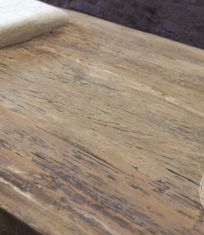 Be-Uniq Houten Bedbak/Kist | Linnen Zitting | H45 x B120 x D40 cm