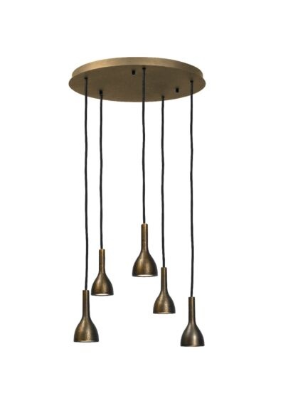 Frezoli Hanglamp Tulipi 5 | Donker Messing | L250 cm