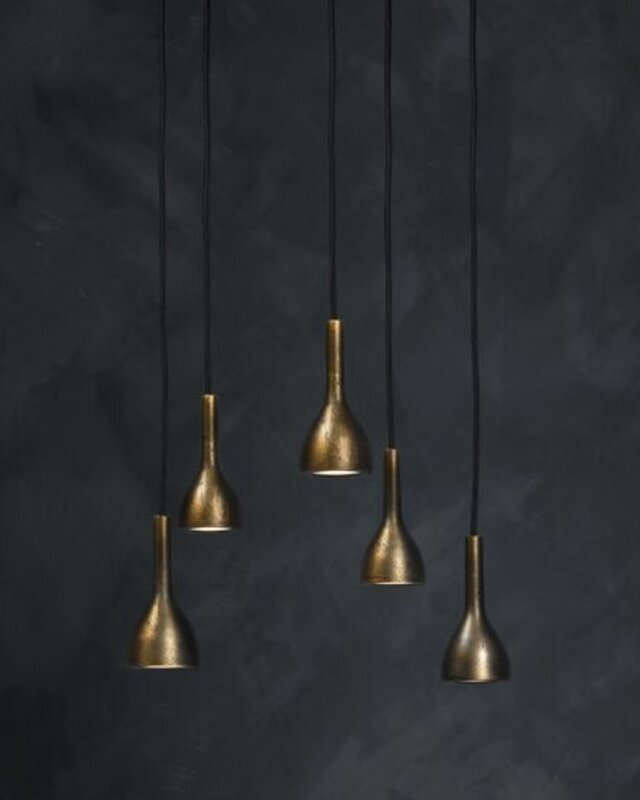Frezoli Hanglamp Tulipi 5 | Donker Messing | L250 cm