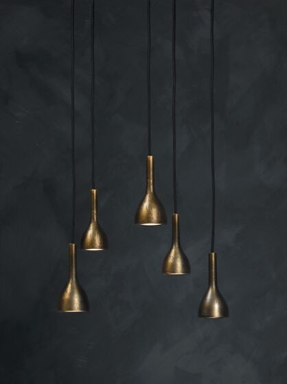 Frezoli Hanglamp Tulipi 5 | Donker Messing | L250 cm