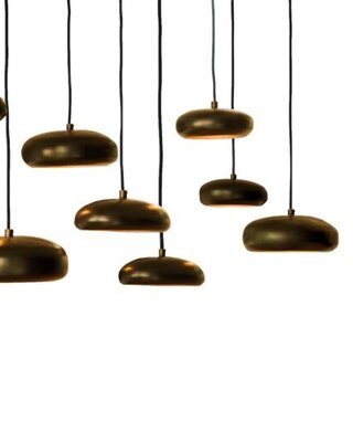 Frezoli Hanglamp Pebble 8 | Donker Messing