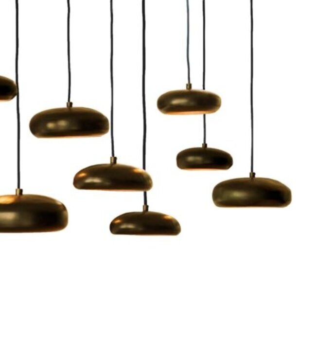 Frezoli Hanglamp Pebble 8 | Donker Messing