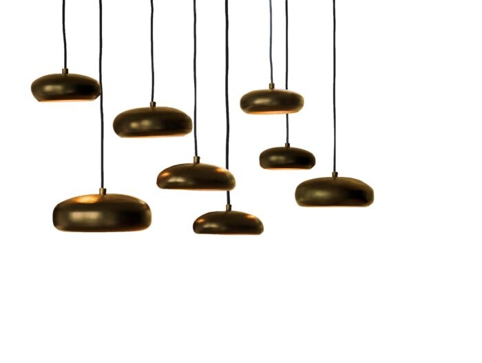 Frezoli Hanglamp Pebble 8 | Donker Messing