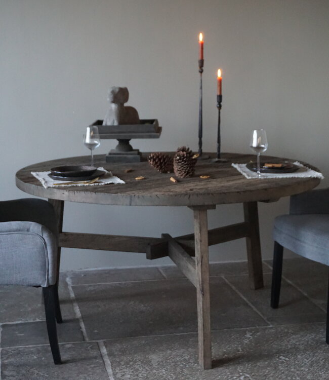 Rene Houtman Tafel Anouk | Oud Eiken Wagonplank Geborsteld | Meerdere Maten