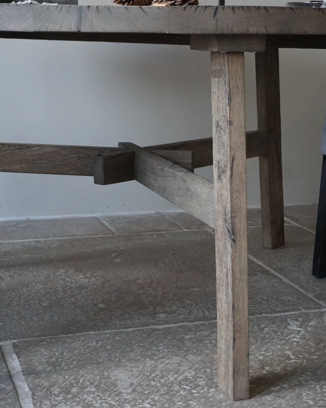 Rene Houtman Tafel Anouk | Oud Eiken Wagonplank Geborsteld | Meerdere Maten