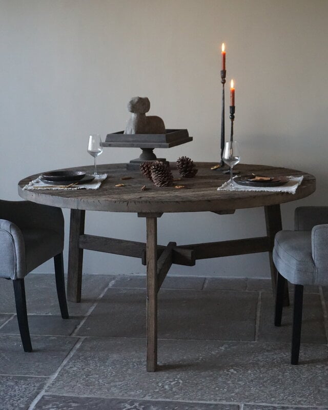 Rene Houtman Tafel Anouk | Oud Eiken Wagonplank Geborsteld | Meerdere Maten