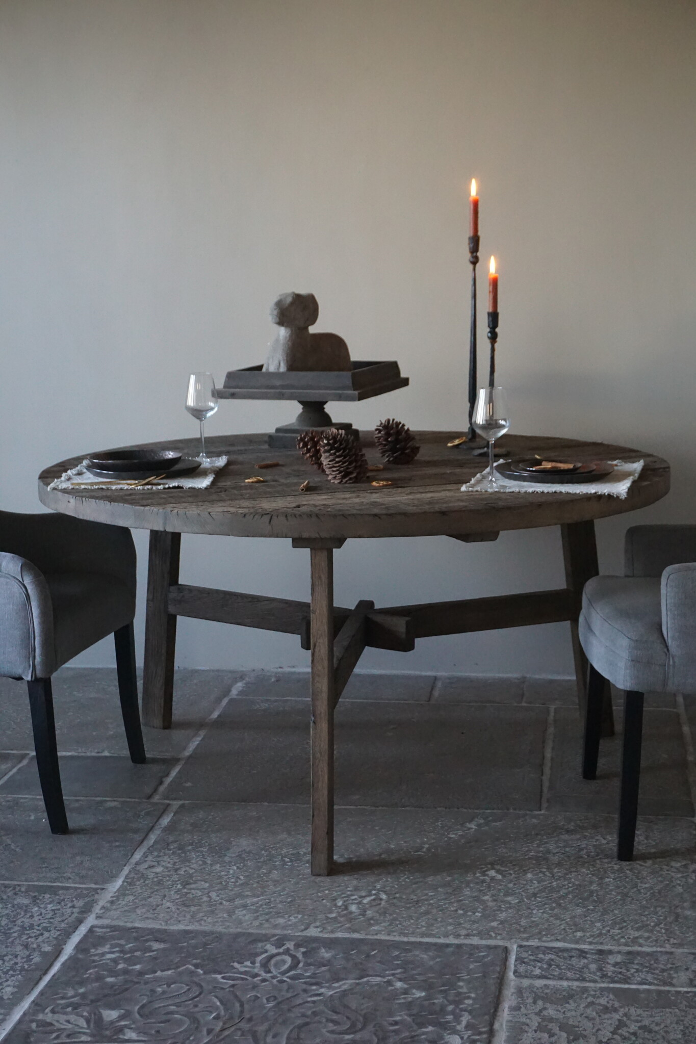 Rene Houtman Tafel Anouk | Oud Eiken Wagonplank Geborsteld | Meerdere Maten