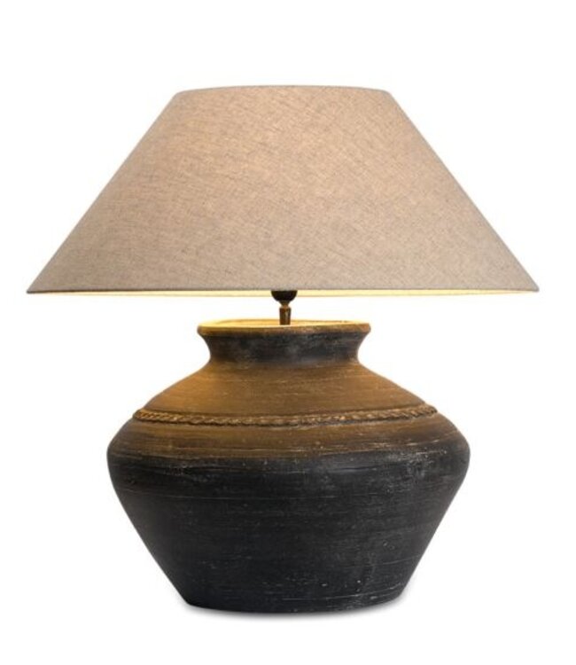 Frezoli Todino Tafellamp | Bruin/Zwart | H40 cm