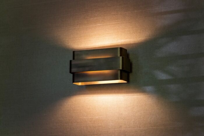 Frezoli Pareto Wandlamp | Donker Messing | H10,5 cm
