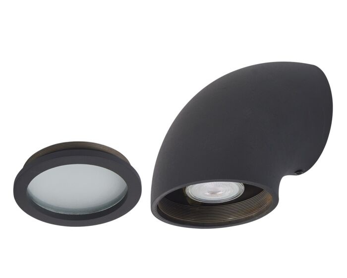 Frezoli Piegar Wandlamp | Mat Zwart | H16 x Ø10,8 cm
