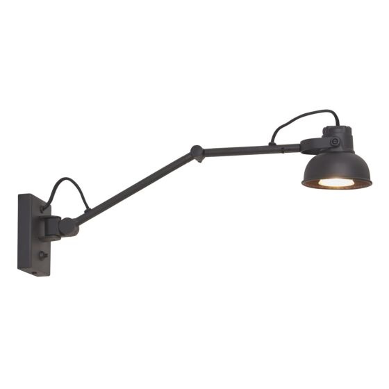Frezoli Mazz Wandlamp | Mat Zwart | Knikarm