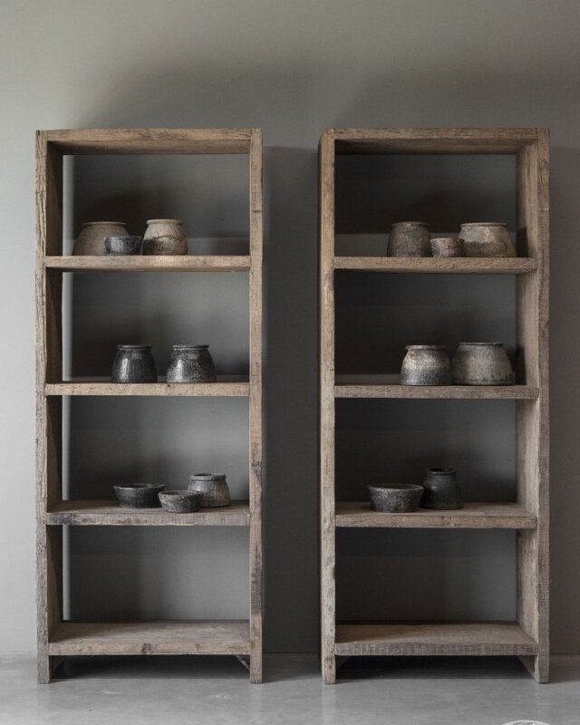 Be-Uniq Oud Houten Boekenrek - H200 x B80 x D40 cm