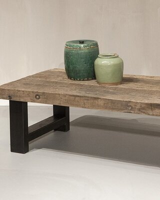 Be-Uniq Robuuste Oud Houten Salontafel | 140 cm