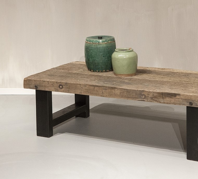 Be-Uniq Robuuste Oud Houten Salontafel | Urban Collection | 140 cm
