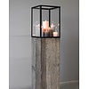 Set Glazen Display Op Houten Zuil | 3 Maten