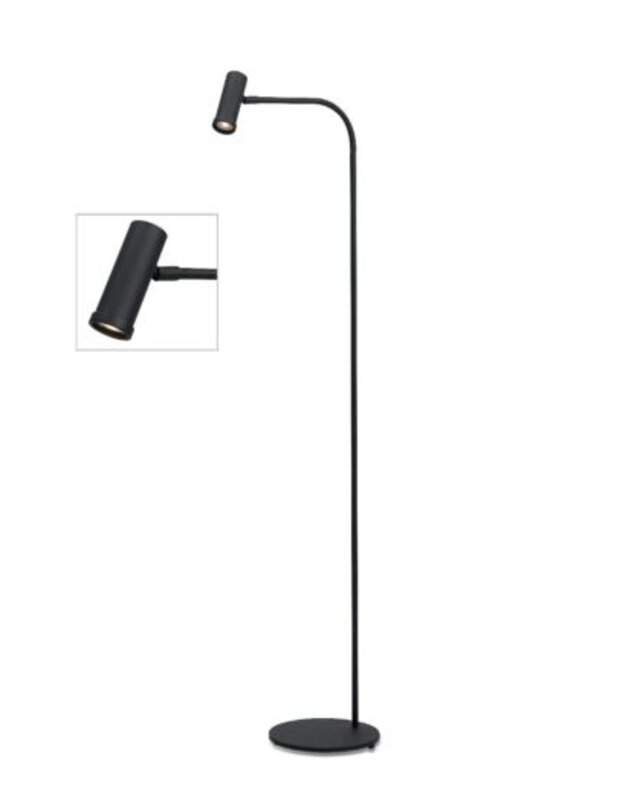 Frezoli Tubana Vloerlamp | Mat Zwart | H130 cm
