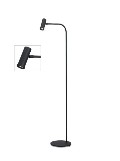 Frezoli Tubana Vloerlamp | Mat Zwart | H130 cm
