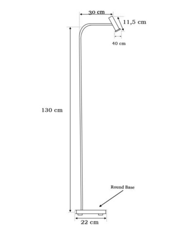 Frezoli Tubana Vloerlamp | Mat Zwart | H130 cm