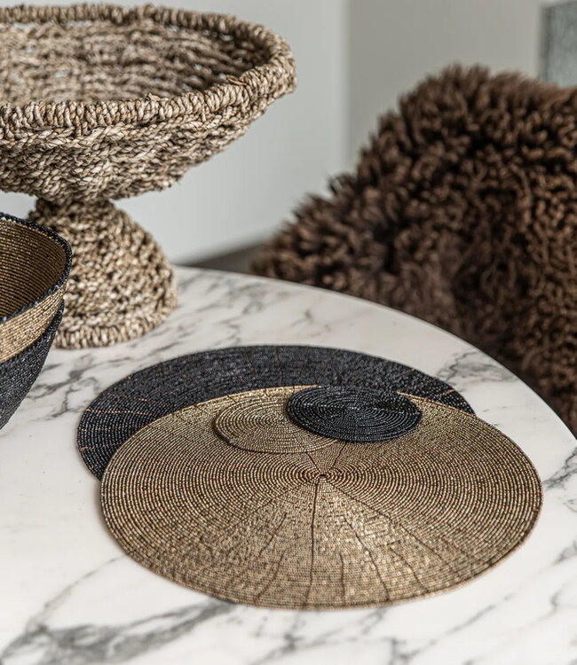 Bazar Bizar De Beaded Onderzetter - Zwart