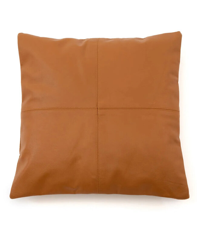Bazar Bizar De Four Panel Leather Kussenhoes - Camel - 40x40