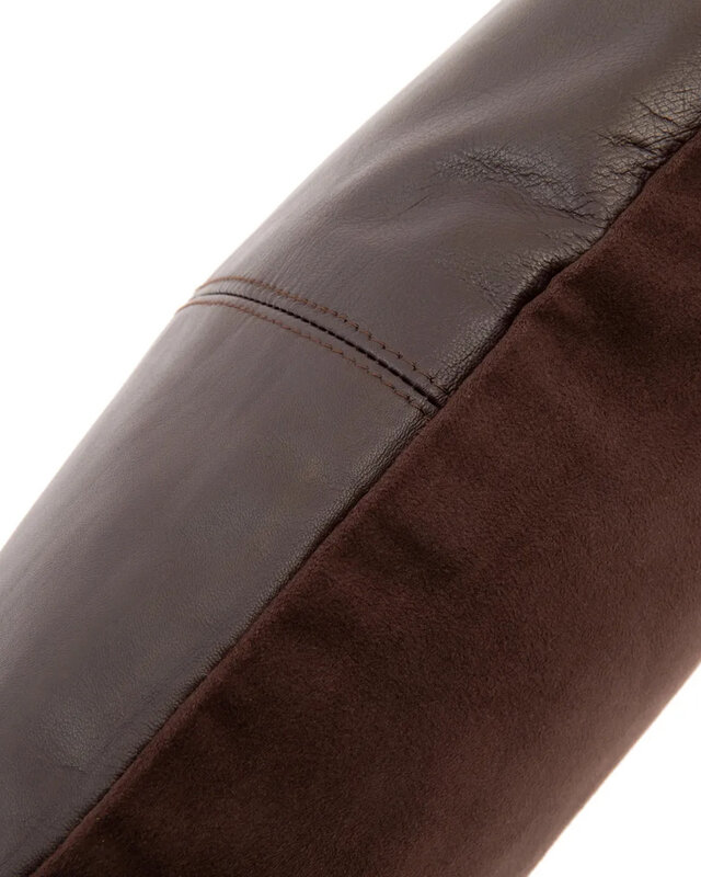 Bazar Bizar De Four Panel Leather Kussenhoes - Chocolade - 40x40