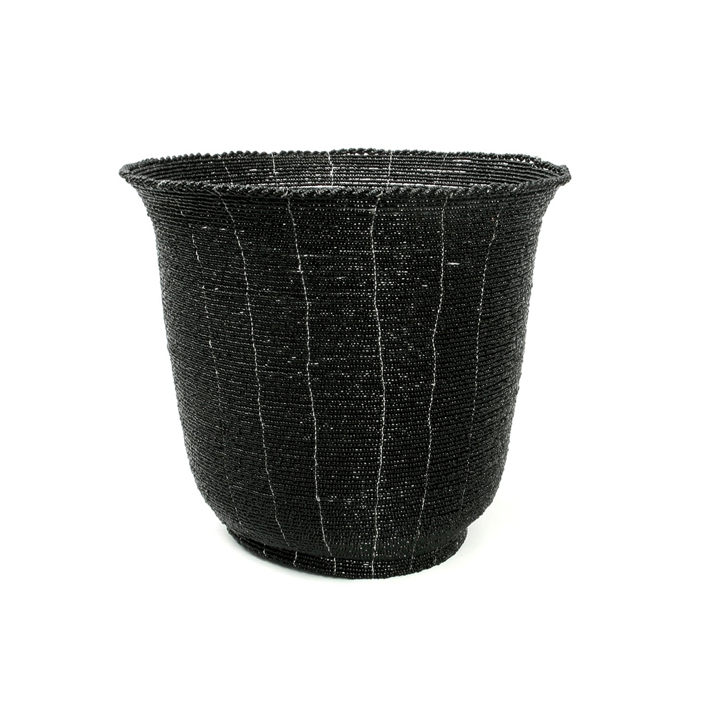 Bazar Bizar De Beaded Mand Hoog - Zwart - L