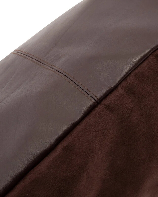 Bazar Bizar De Four Panel Leather Kussenhoes - Chocolade - 60x60