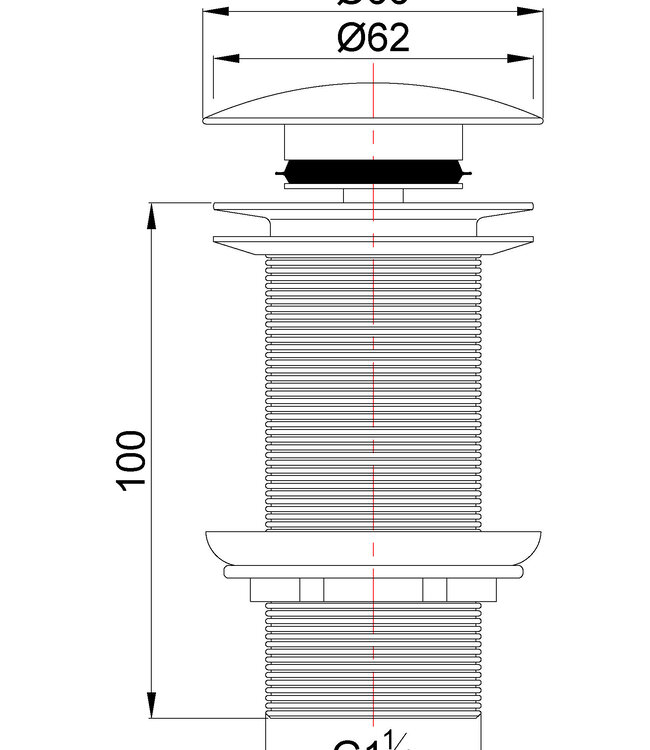 Wiesbaden Clickwaste Afvoerplug Verlengd | Geborsteld Brons Koper | 5/4