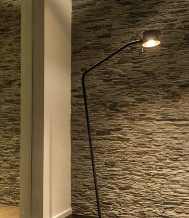 Frezoli Pliz Vloerlamp | Mat Zwart | H165 cm
