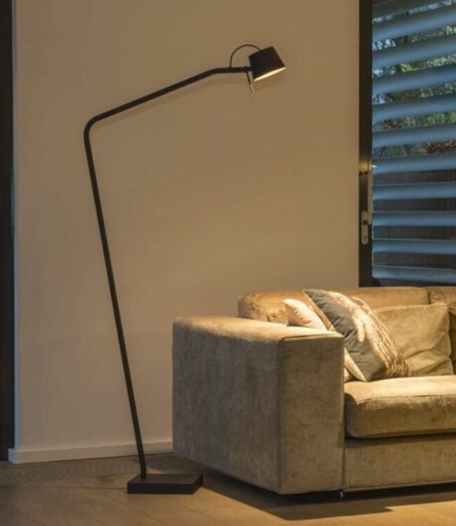 Frezoli Pliz Vloerlamp | Mat Zwart | H165 cm