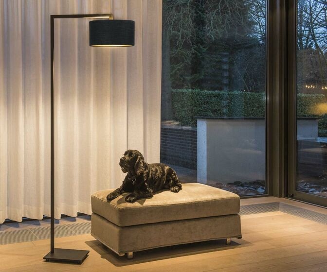 Frezoli Herzo Vloerlamp | Mat Zwart | H158 cm