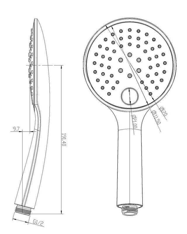 Wiesbaden Handdouche | 3 Standen | Ø 12 cm | Veel Kleuren!