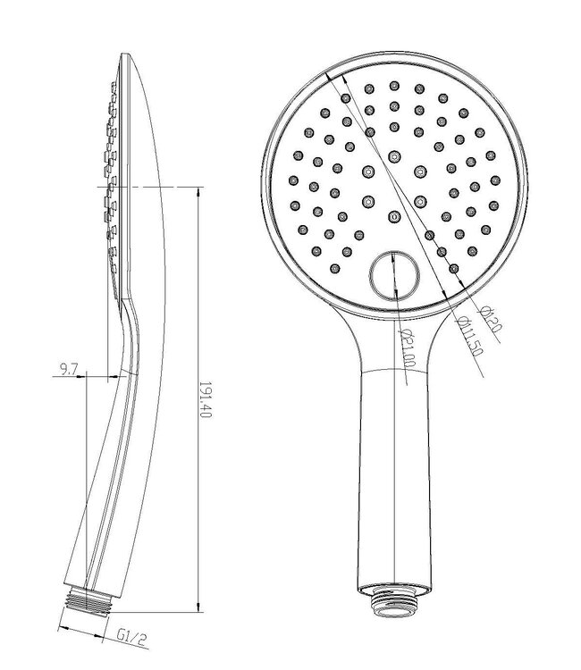 Wiesbaden Handdouche | 3 Standen  |   Ø 12 cm | Veel Kleuren!