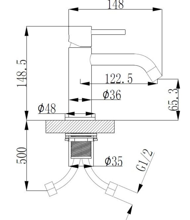 Wiesbaden Style Wastafelkraan | Eengreeps | Veel Kleuren!
