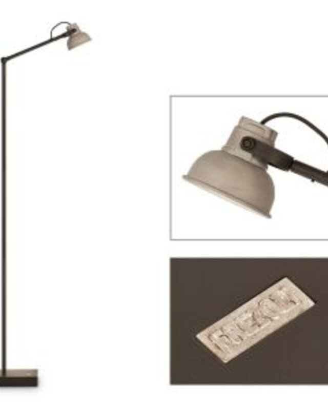 Frezoli Mazz Vloerlamp | Grijs/Zwart | H130-160 cm