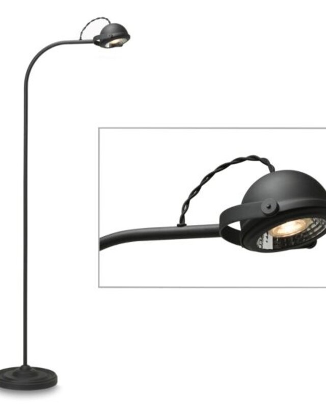 Frezoli Lupia Vloerlamp | Mat Zwart | H140 cm