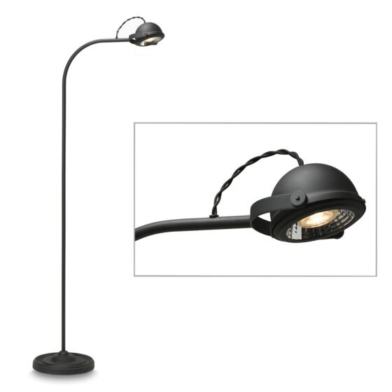 Frezoli Lupia Vloerlamp | Mat Zwart | H140 cm