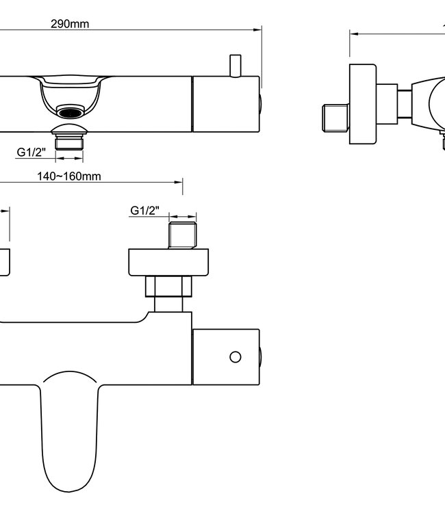 Wiesbaden Caral Thermostatische Badmengkraan | Veel Kleuren!