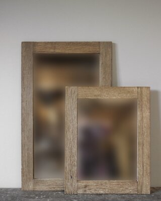 Be-Uniq Spiegel | Rustiek Oud Hout | In 2 Maten Verkrijgbaar