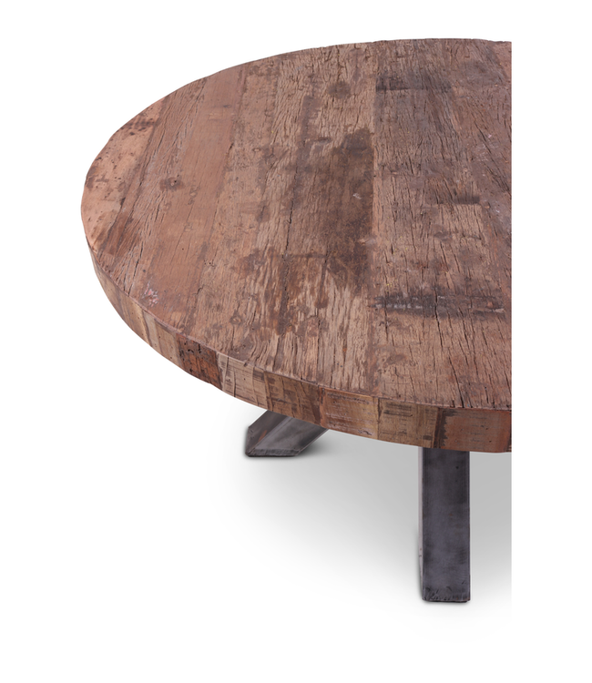 Rene Houtman Eettafel Teak Rond Barry | H79 x D136 cm