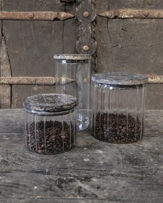 Be-Uniq Glazen Pot Large | Set Van 2 Stuks | H21xB10xD10 cm