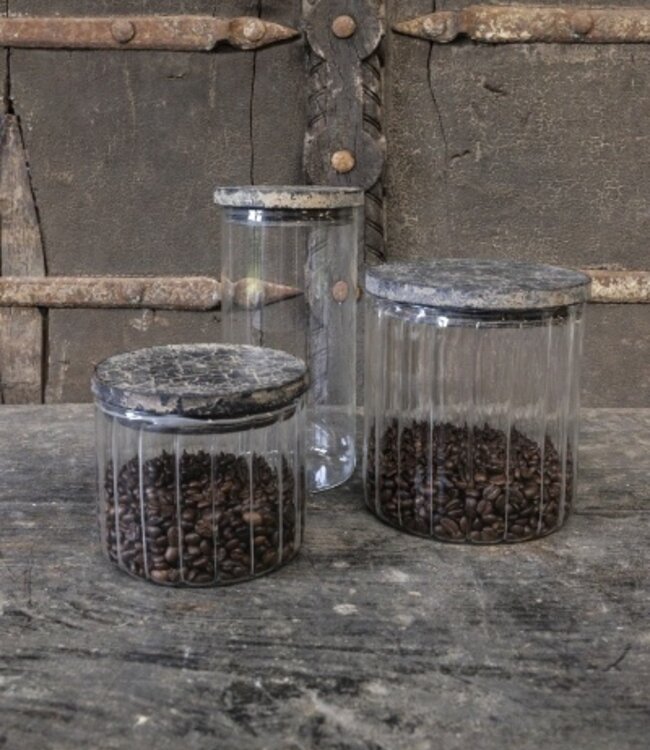 Be-Uniq Glazen Pot Large | Set Van 2 Stuks | H21xB10xD10 cm