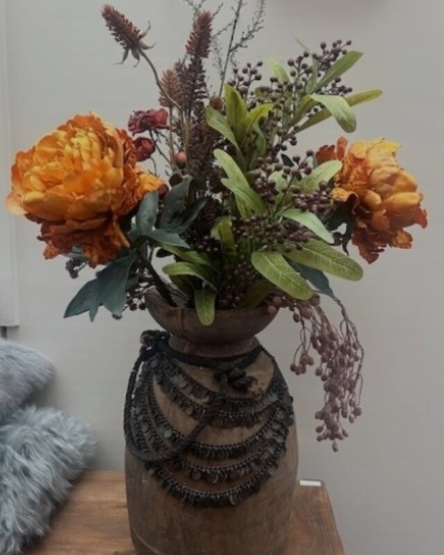 Rene Houtman Kunstbloemen Boeket Bruin Najaar | Zijden | 80 cm