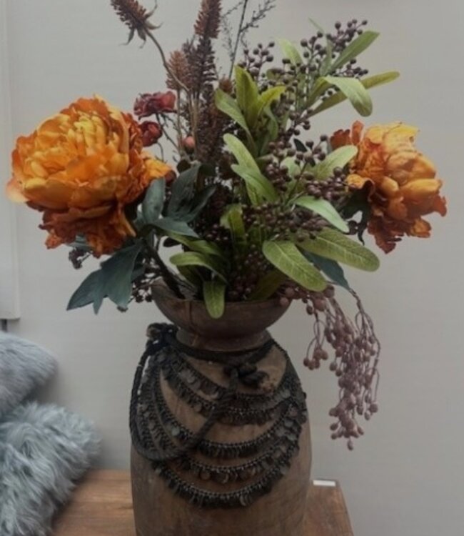 Rene Houtman Kunstbloemen Boeket Bruin Najaar | Zijden | 80 cm