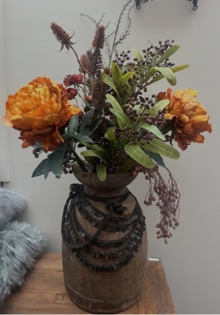 Rene Houtman Kunstbloemen Boeket Bruin Najaar | Zijden | 80 cm