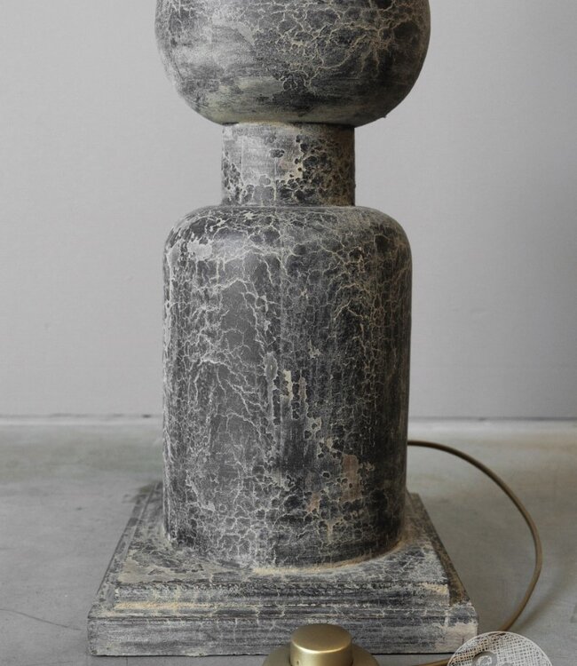 Be-Uniq Houten Vloerlamp | Grijs | H135 x B23 x D23 cm