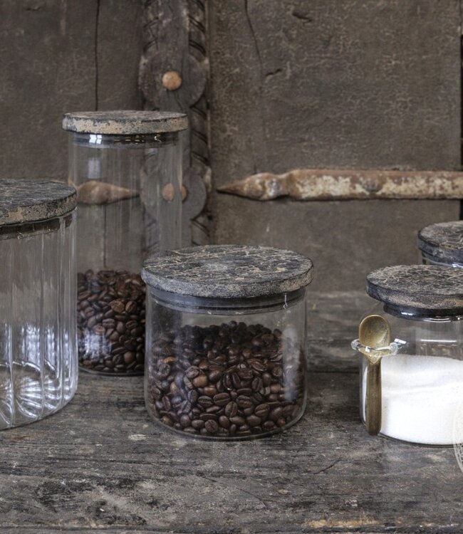 Be-Uniq Set Van 2 Glazen Potten M | H16 x B14 x D14 cm