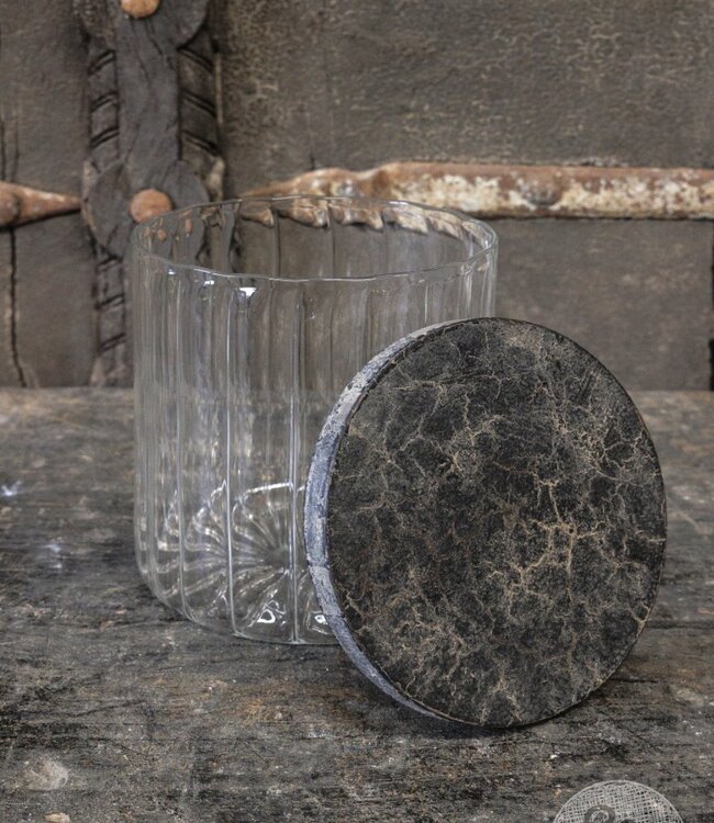 Be-Uniq Set Van 2 Glazen Potten M | H16 x B14 x D14 cm